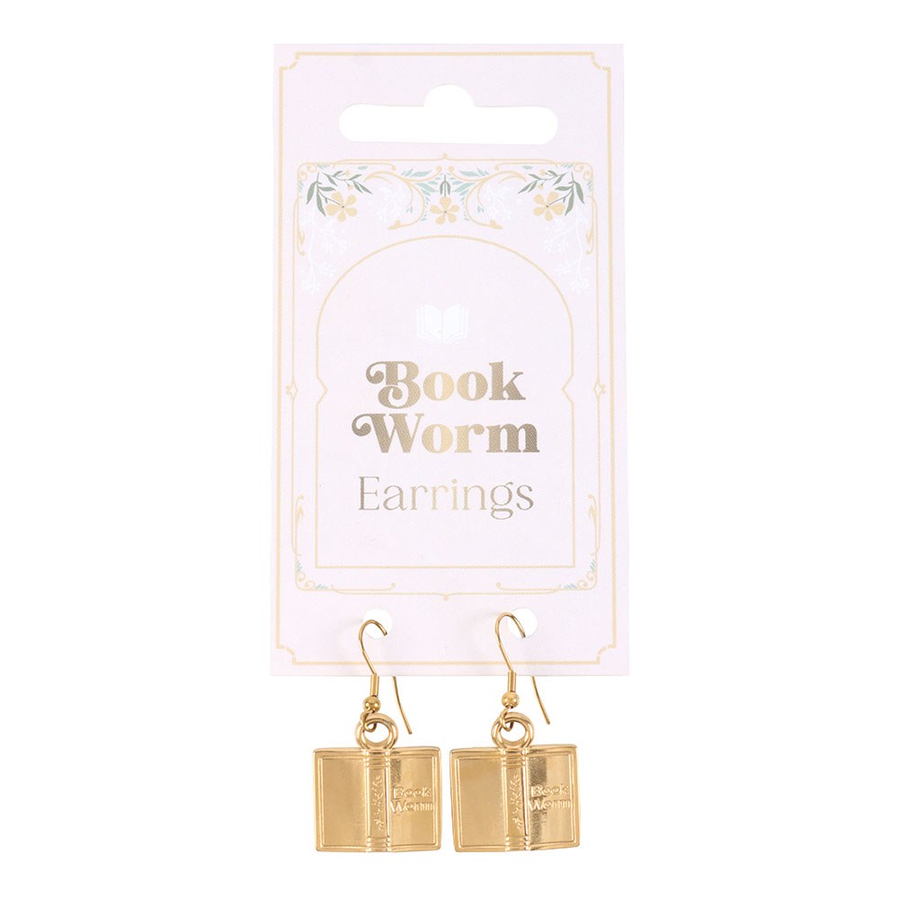 Book Worm Stainless Steel Earrings