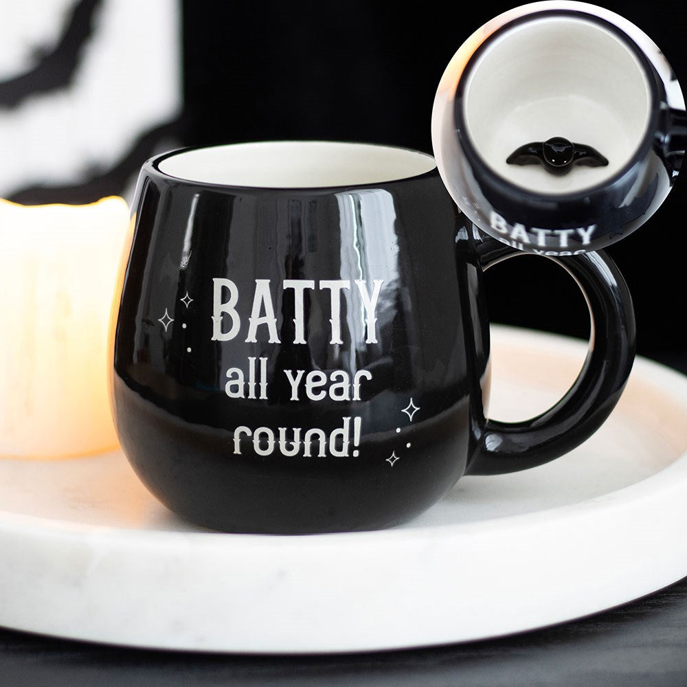 Batty All Year Round Rounded Ceramic Peekaboo Mug