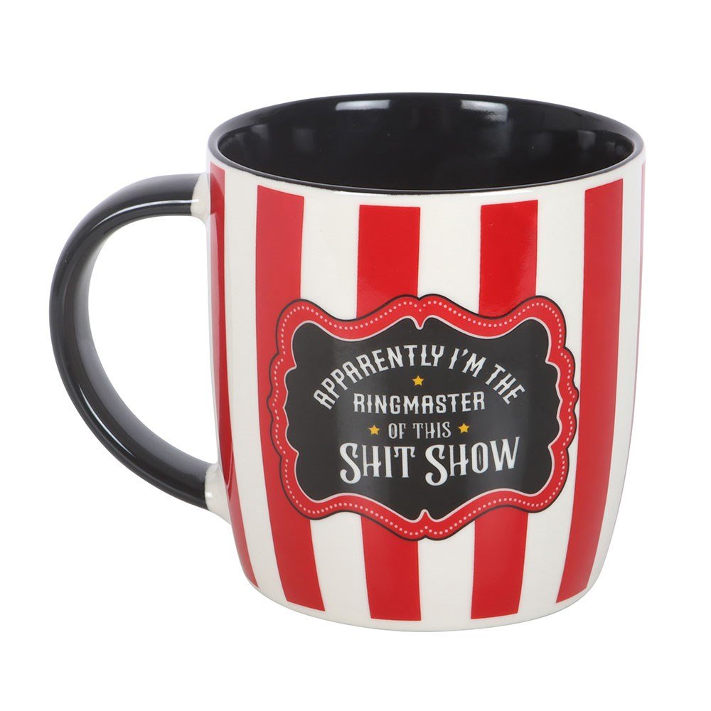 Red Striped Ringmaster Mug - Mug - The Dark Rose Emporium