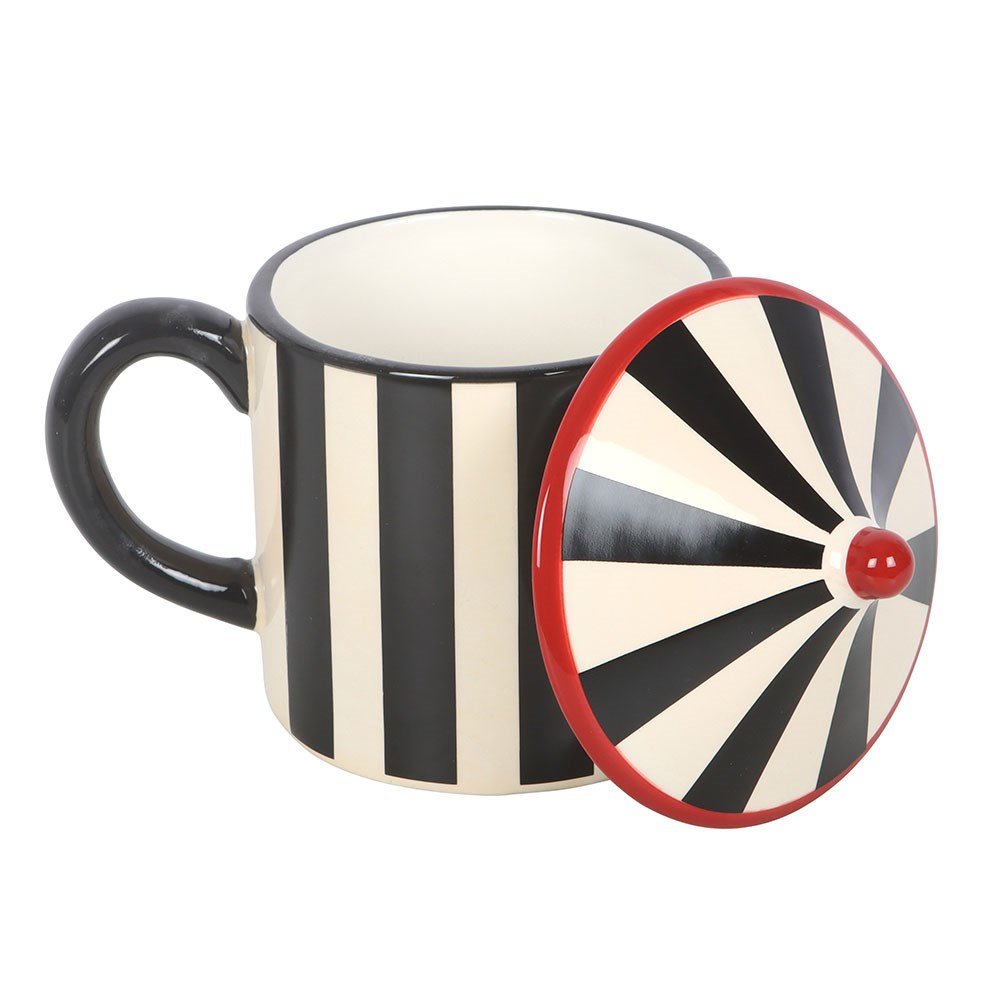 Black Striped Circus Tent Mug - Mug - The Dark Rose Emporium