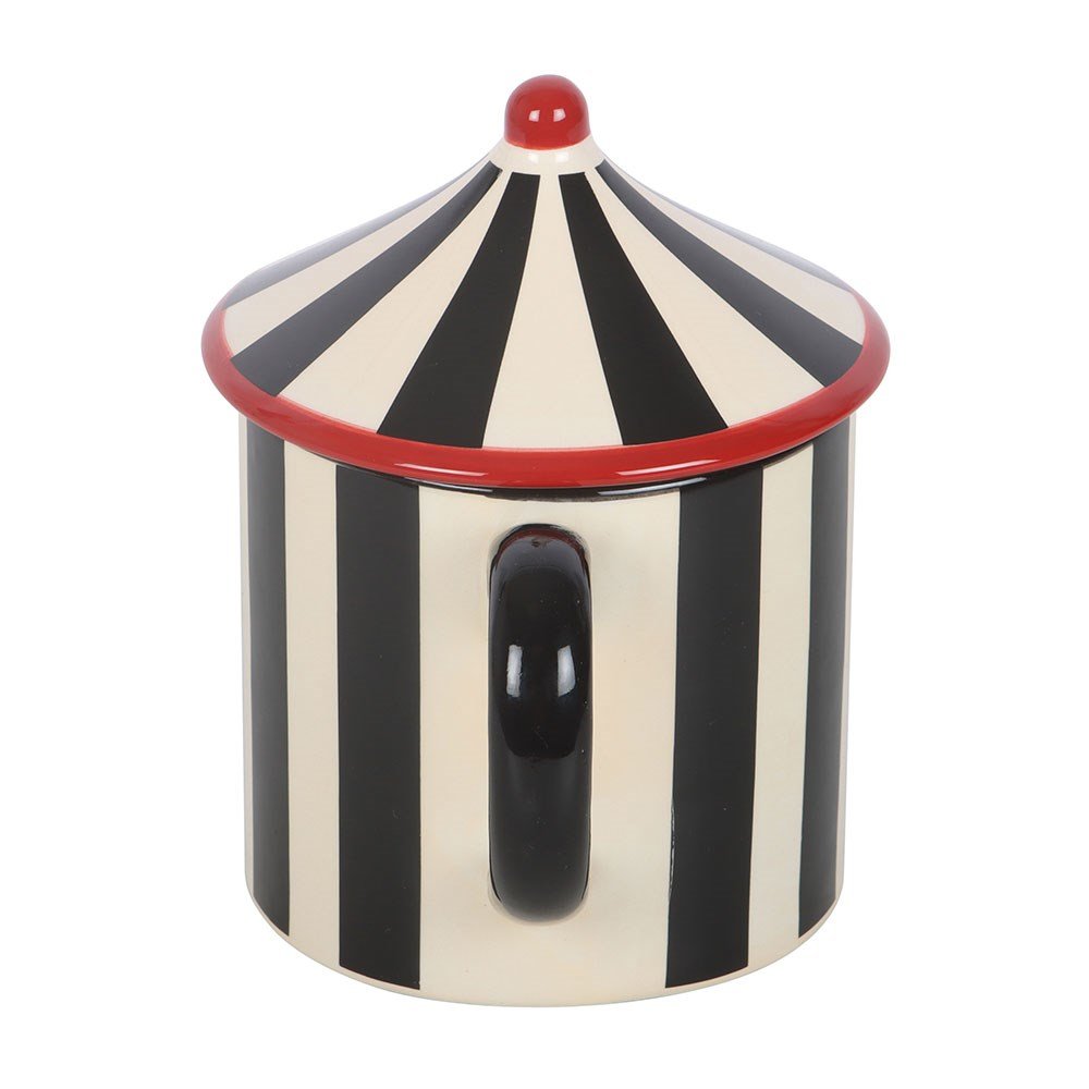 Black Striped Circus Tent Mug - Mug - The Dark Rose Emporium