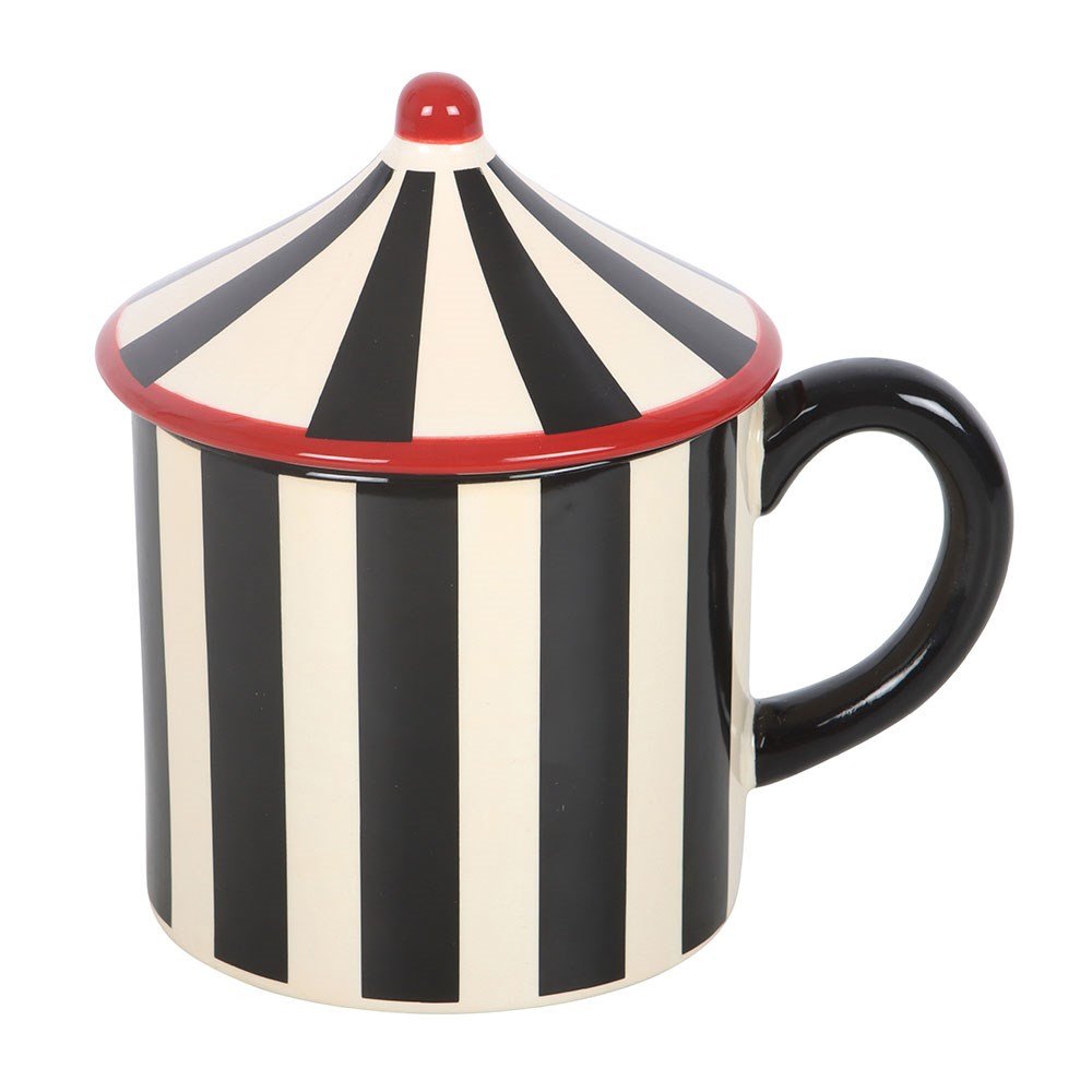 Black Striped Circus Tent Mug - Mug - The Dark Rose Emporium