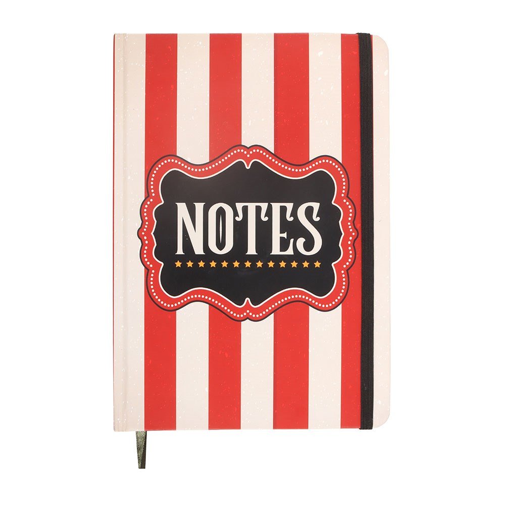 Red Circus Stripe A5 Notebook - Notepad - The Dark Rose Emporium