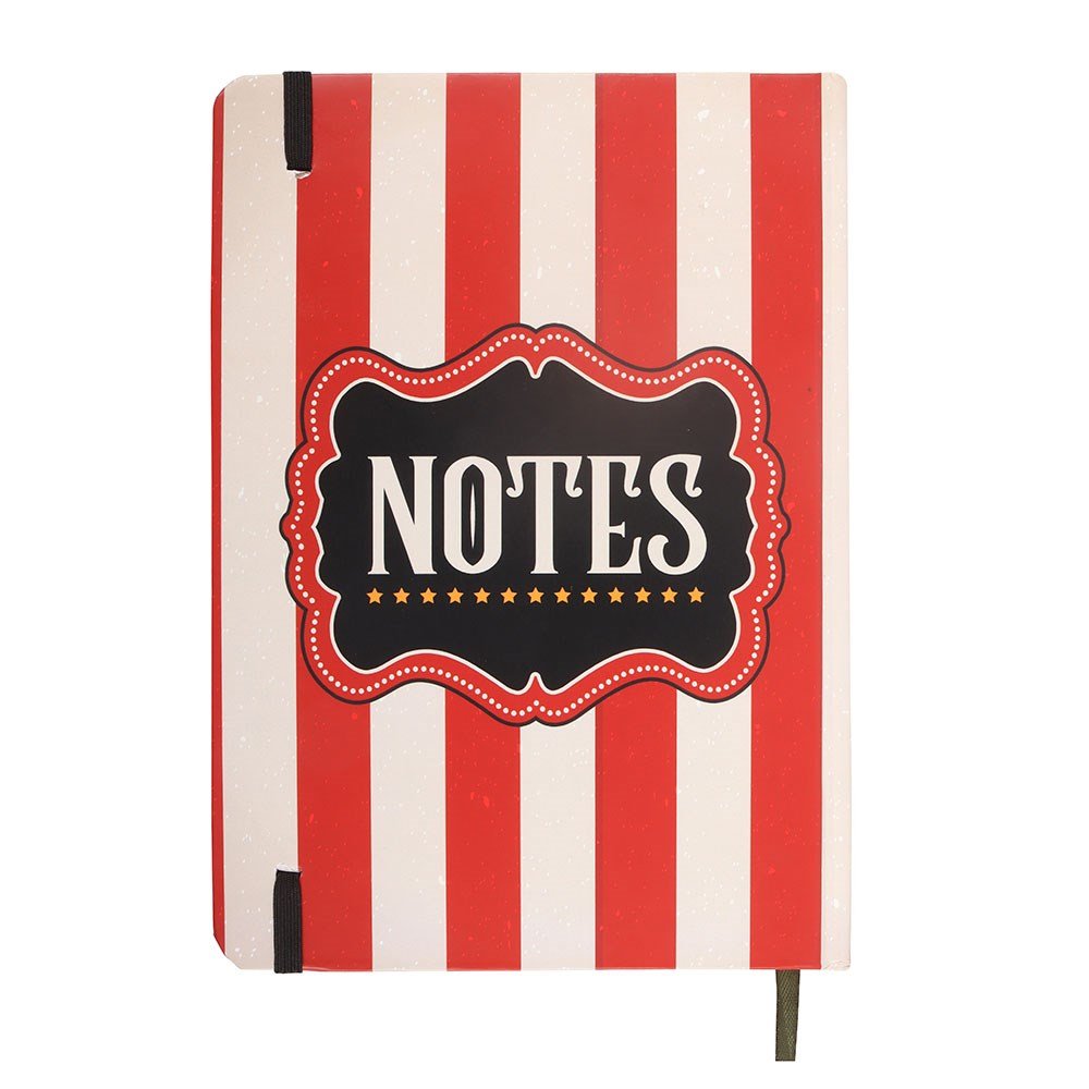 Red Circus Stripe A5 Notebook - Notepad - The Dark Rose Emporium