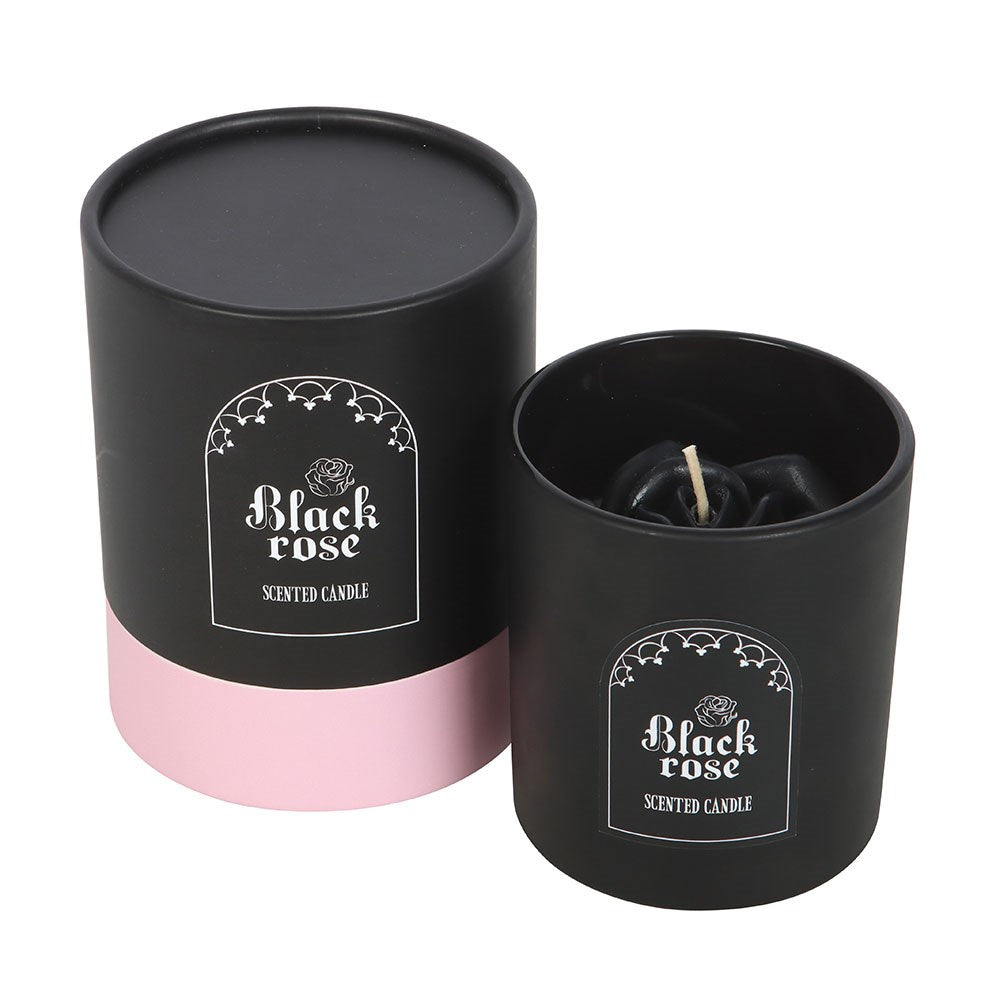 Black Rose Scented Candle With 3D Roses