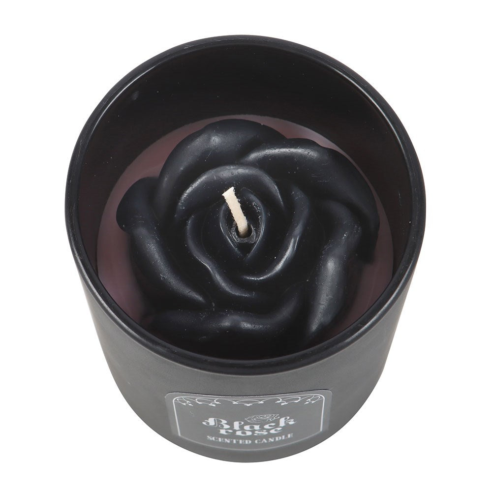 Black Rose Scented Candle With 3D Roses