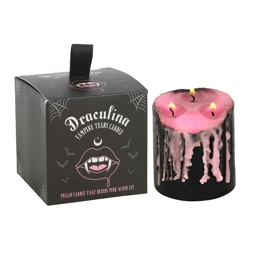 Small Pink Vampire Tears Pillar Candle - Candle - The Dark Rose Emporium