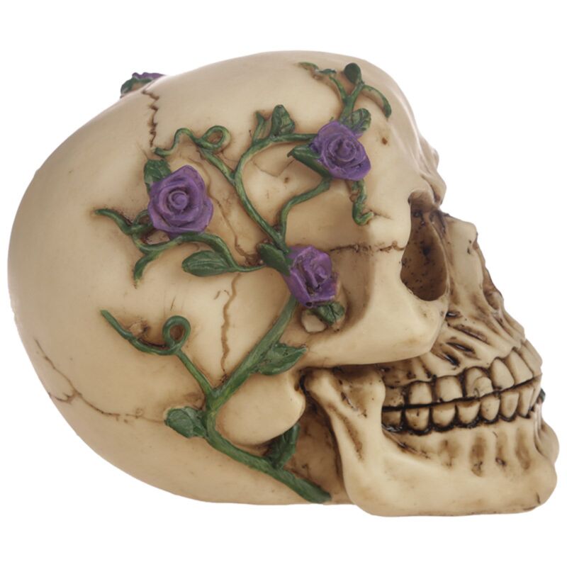 Skull & Bones With Purple Roses
