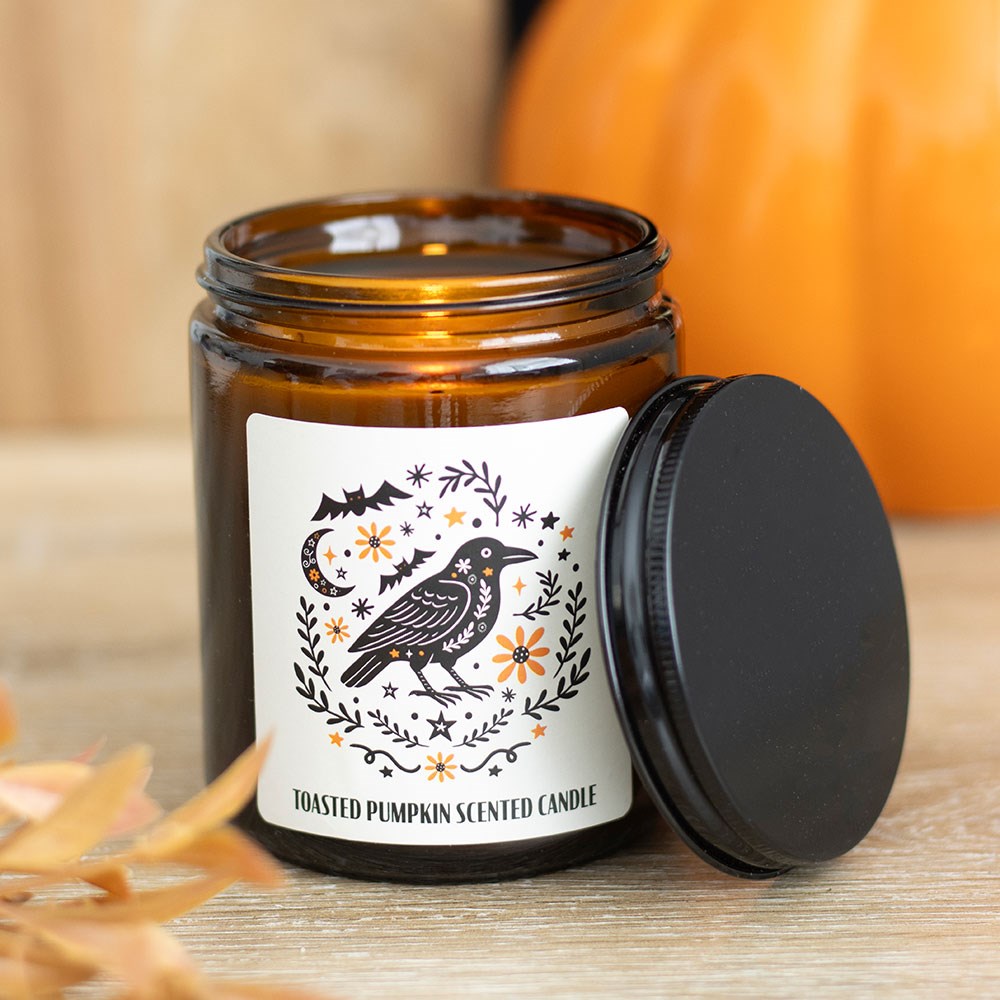 Frightful Folk Raven Toasted Pumpkin Apothecary Candle