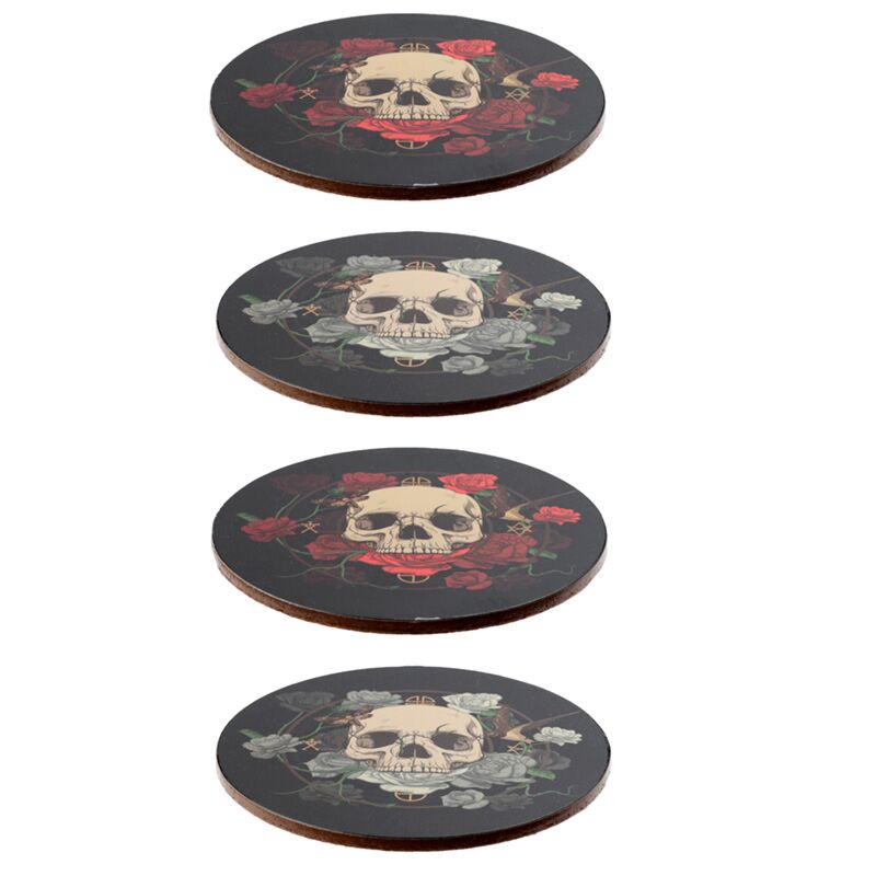 Skulls & Roses Coasters - Coaster - The Dark Rose Emporium