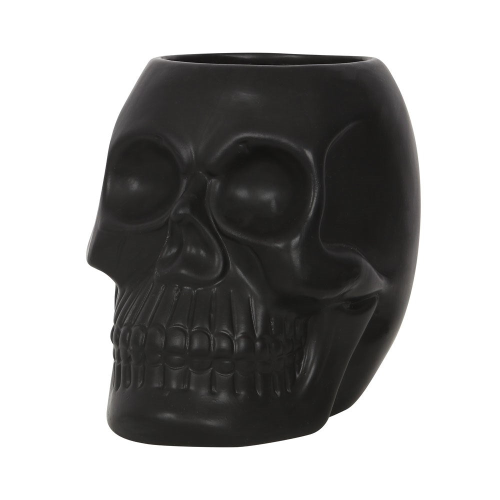 Black Skull Plant Pot - Pot - The Dark Rose Emporium