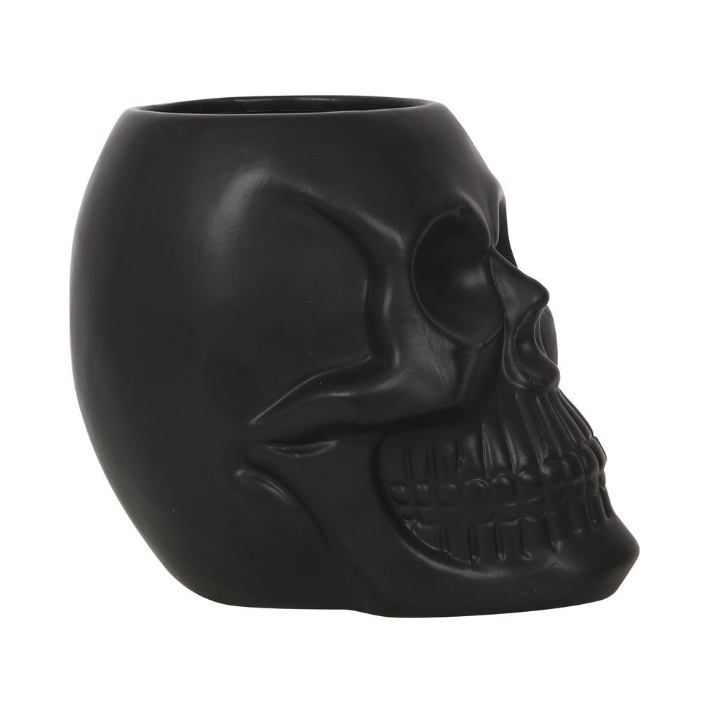 Black Skull Plant Pot - Pot - The Dark Rose Emporium