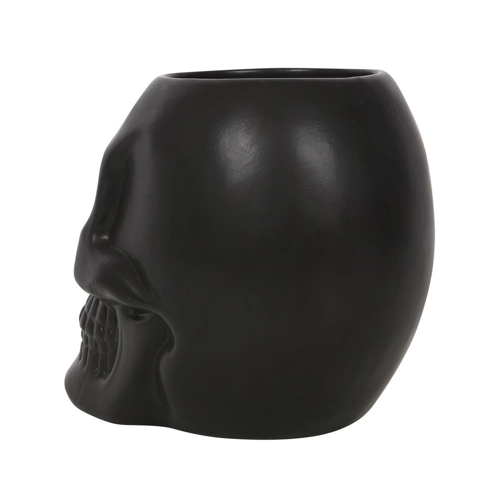 Black Skull Plant Pot - Pot - The Dark Rose Emporium