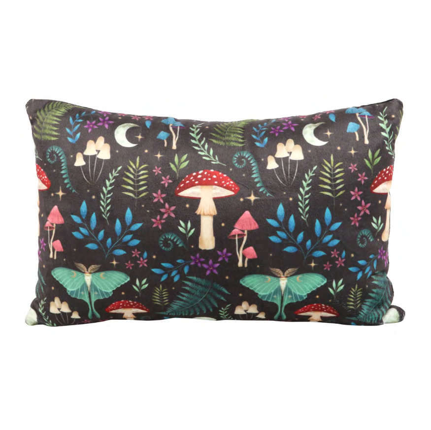Dark Forest Mushroom & Moth Cushion