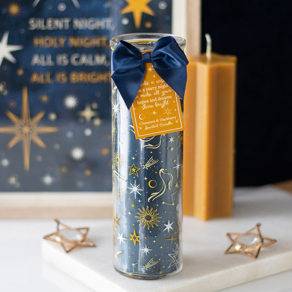 Starry Night Cinnamon & Blackberry Glass Tube Candle