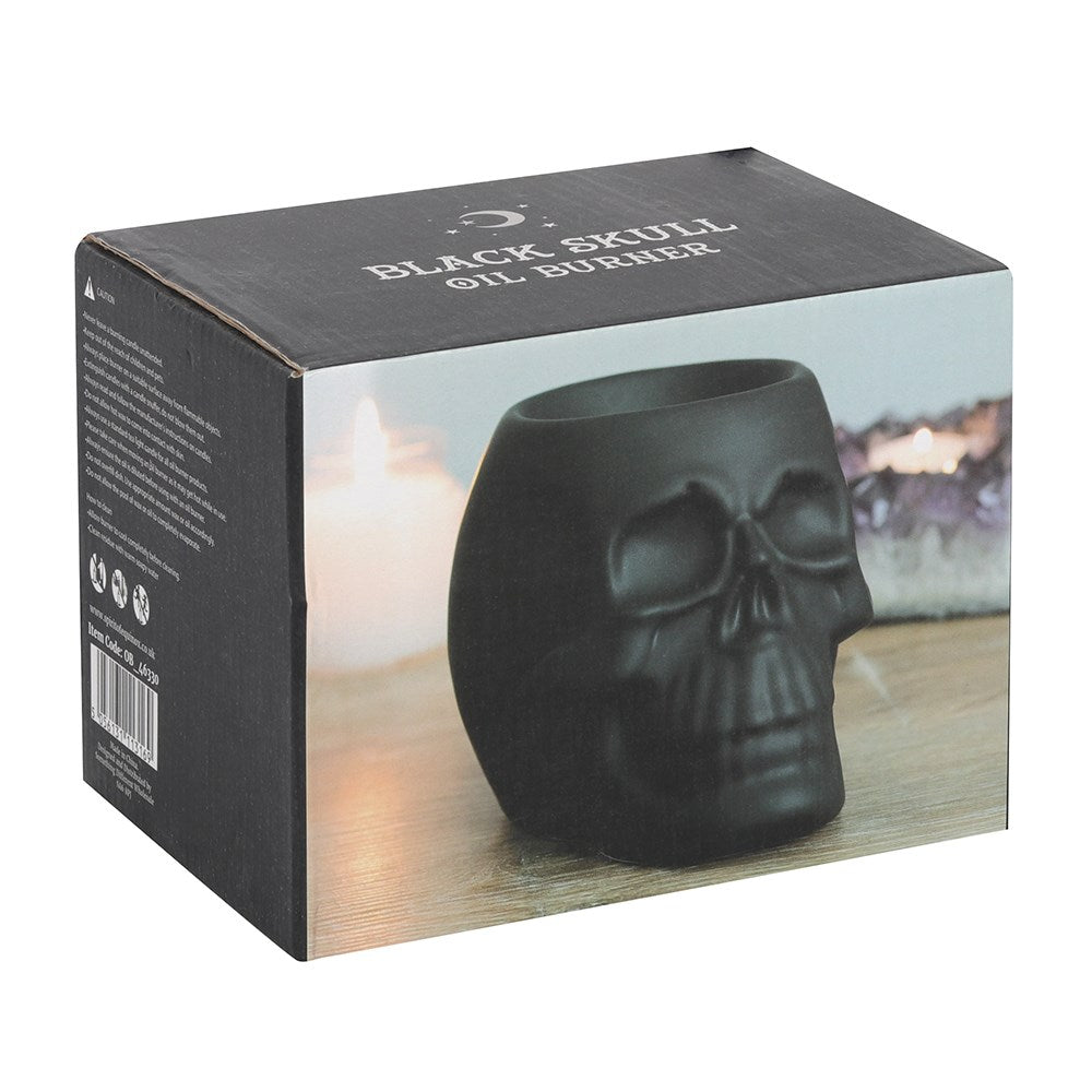 Black Skull Oil Burner - Oil Burner - The Dark Rose Emporium