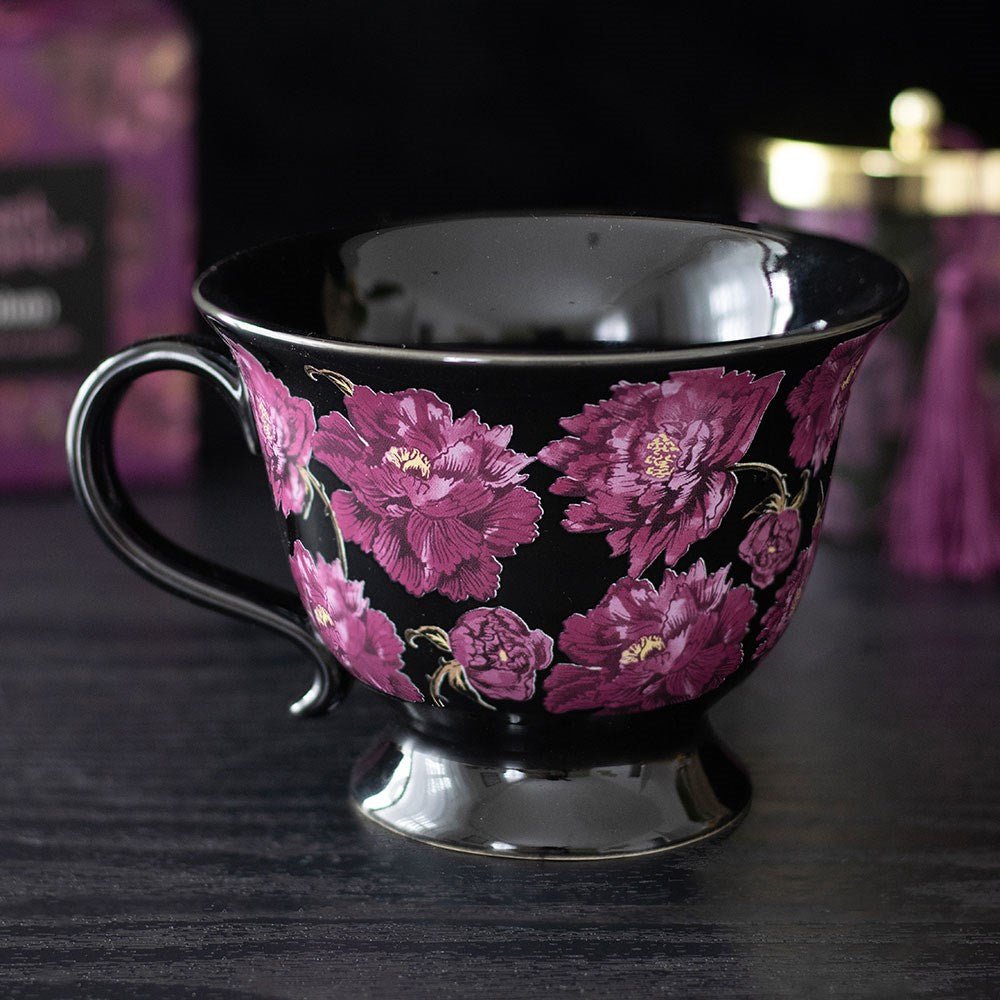 Dark Romance Floral Print Teacup - Mug - The Dark Rose Emporium