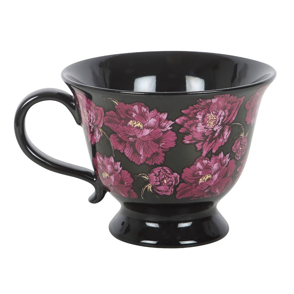 Dark Romance Floral Print Teacup - Mug - The Dark Rose Emporium