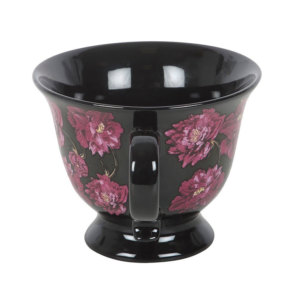 Dark Romance Floral Print Teacup - Mug - The Dark Rose Emporium