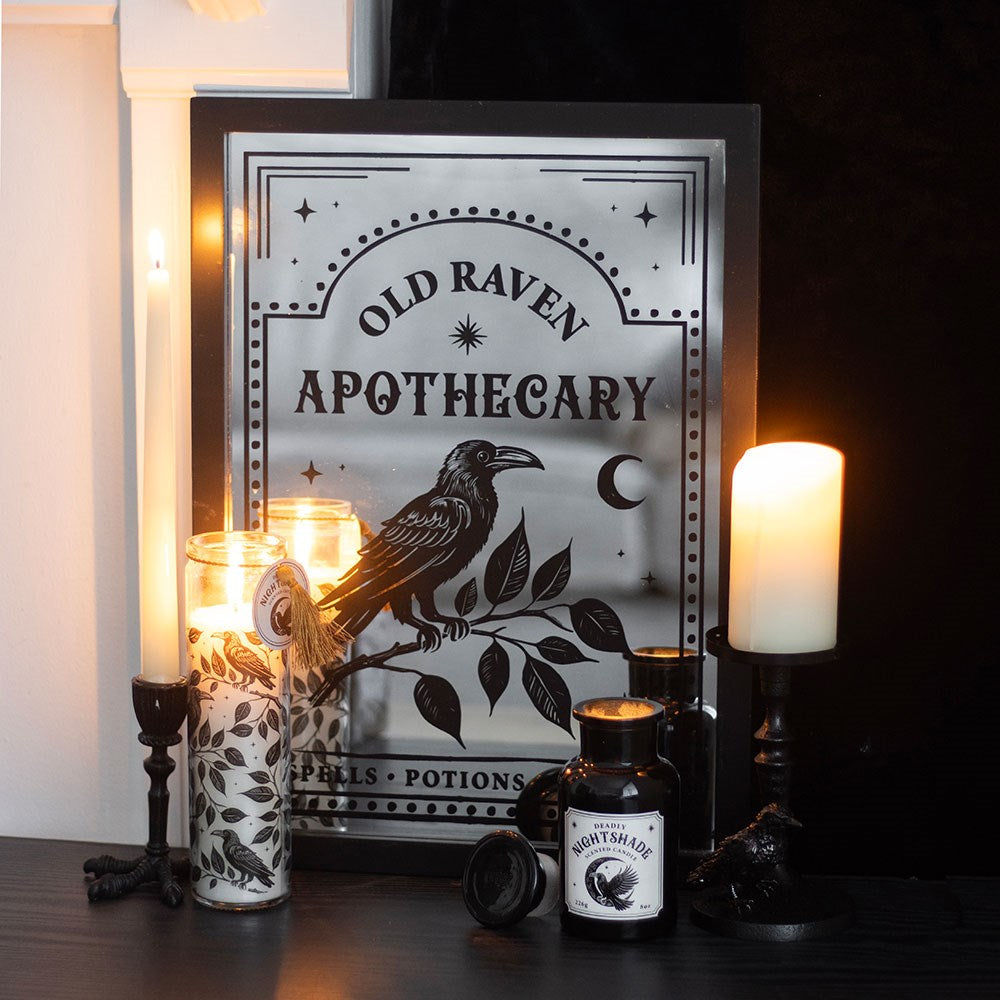Mystic Raven Deadly Nightshade Glass Tube Candle