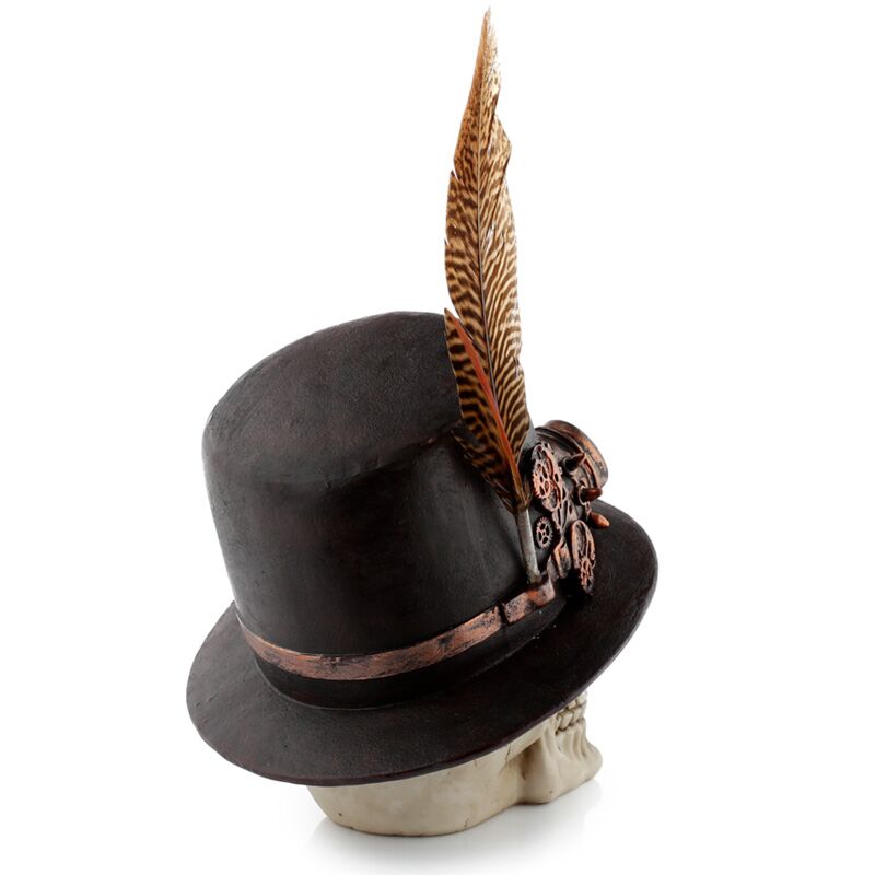 Steampunk Skull With Tophat And Feather