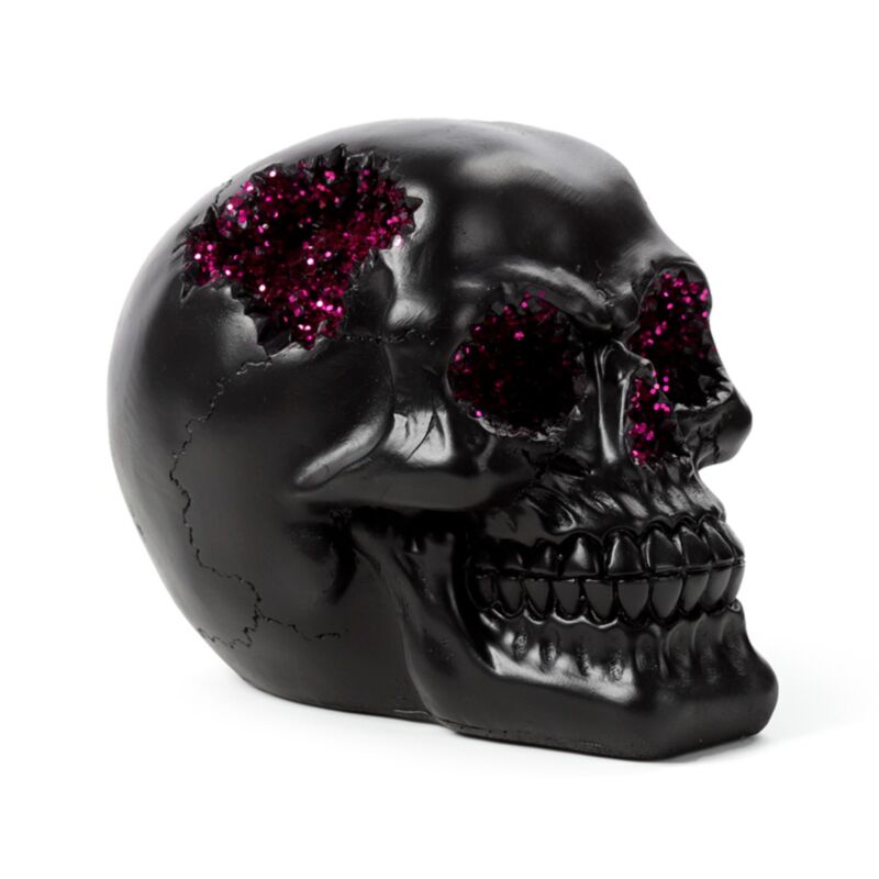 Black Geode Skull Purple