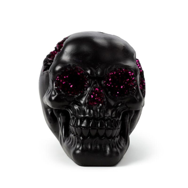 Black Geode Skull Purple