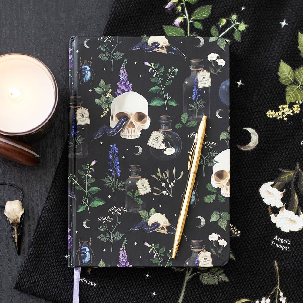 Venom & Vines Print A5 Notebook - Notepad - The Dark Rose Emporium