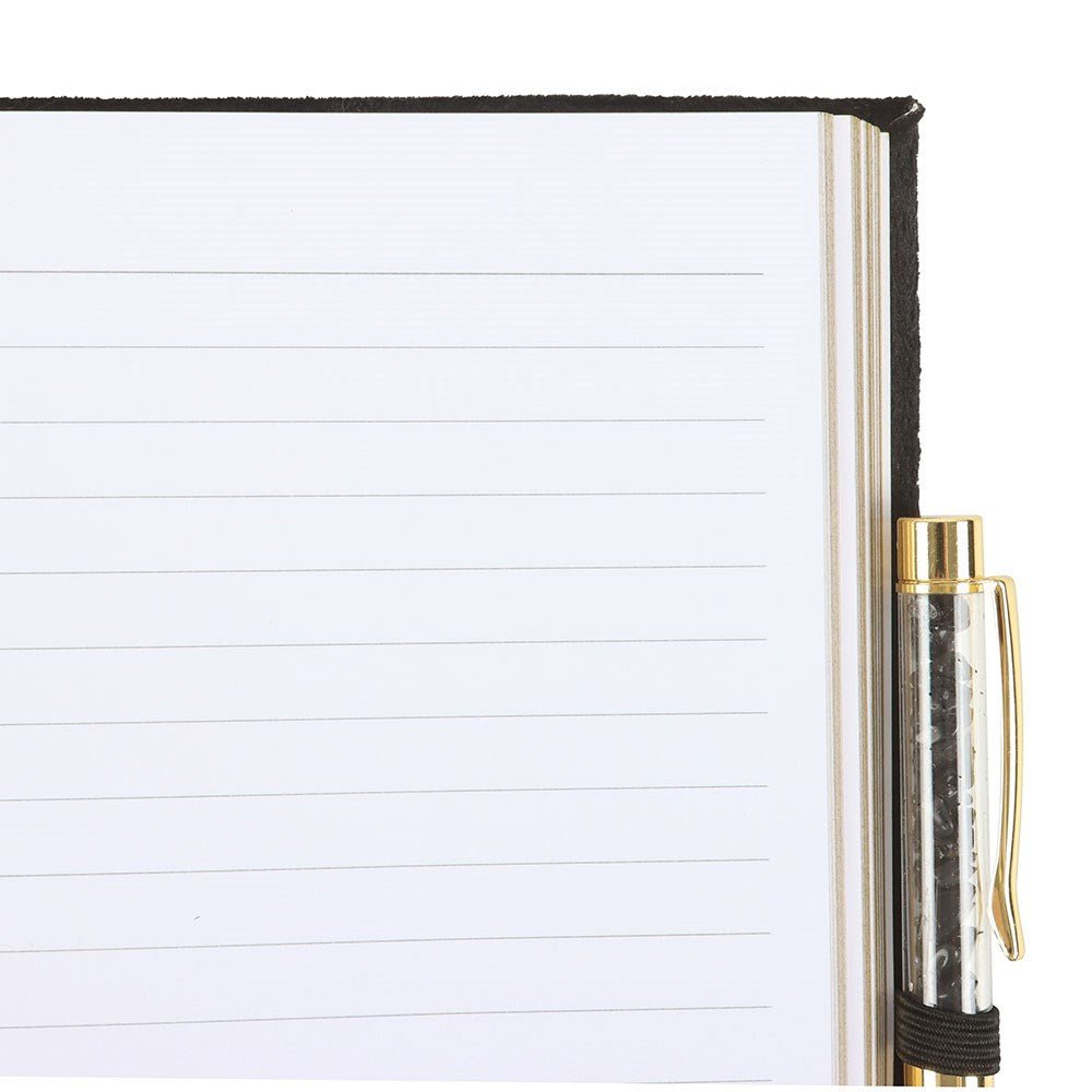 Book of Shadows Journal with Black Obsidian Crystal Pen - Notepad - The Dark Rose Emporium